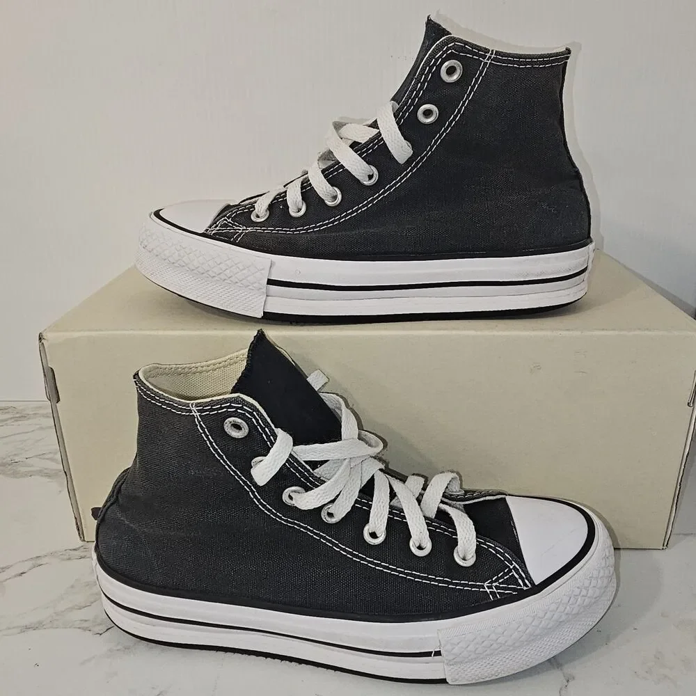 Converse Chuck Taylor All Star Lift Platform Kids Size 3.5 Sneaker Black 272855F